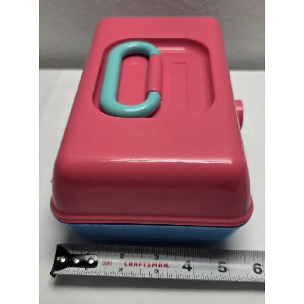 Caboodles Pink/Blue Makeup Organizer Case with Mirror 9x5.5x4